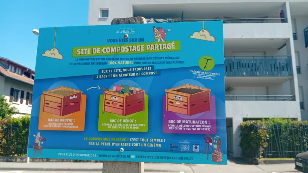 photographie d'un panneau de site de compostage